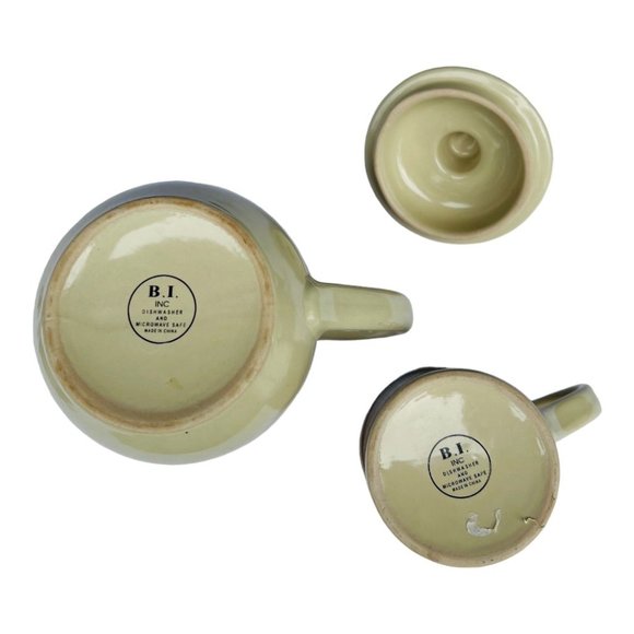 Vintage B.I Inc Ceramic Tea Pot and Mug 2 Piece Set Rooster Design - Picture 11 of 12